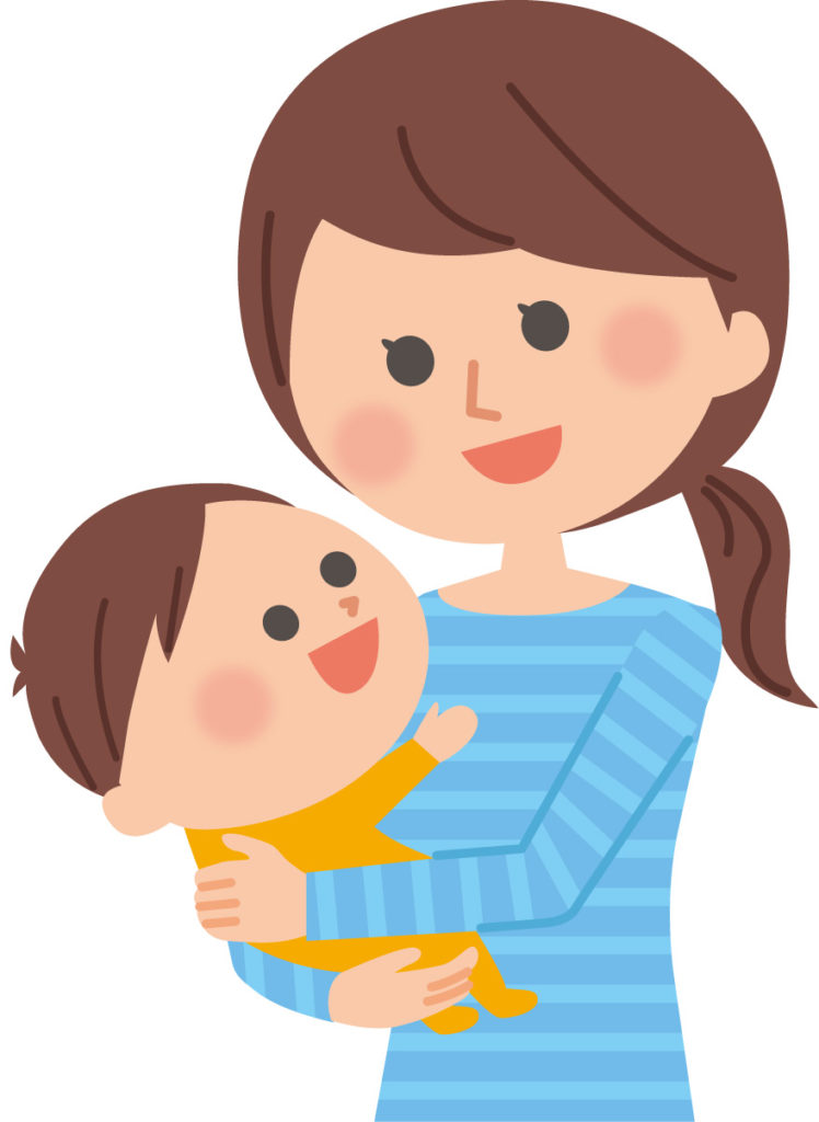 赤ちゃんを抱く女性